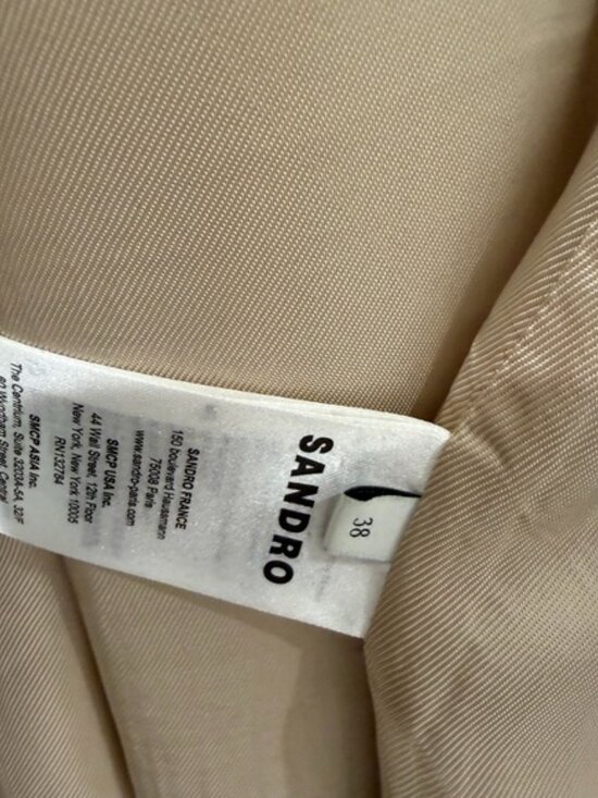 Sandro Vino Pleated Trench Coat New Sz 38 - Picture 5 of 6
